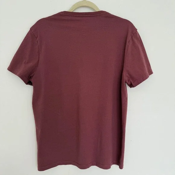 Everlane Uniform Pocket T Shirt Tee Medium Short Sleeves Organic Cotton Burgundy - Picture 5 of 9